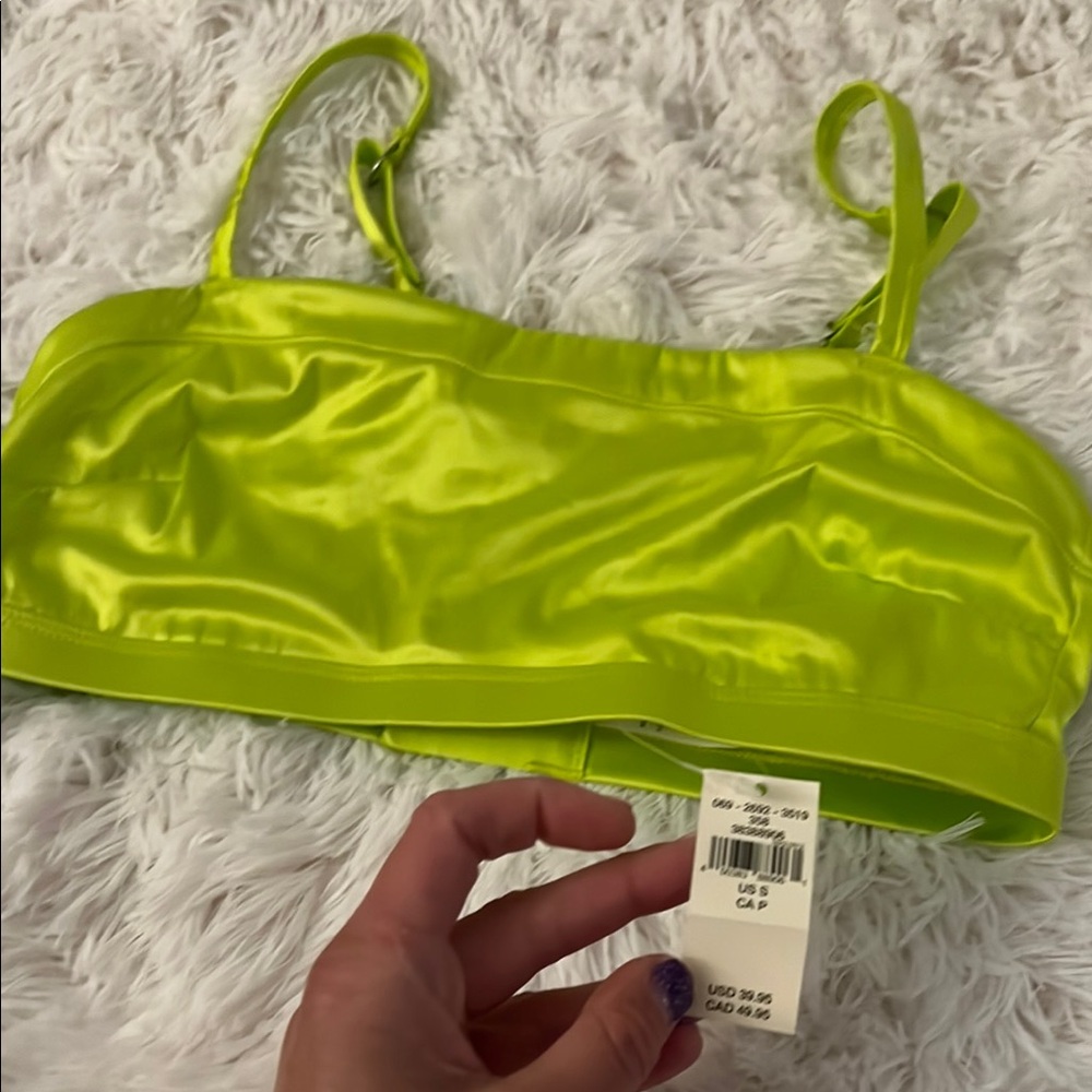 Aerie Lime Green Satin Bralette